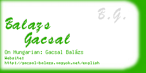 balazs gacsal business card